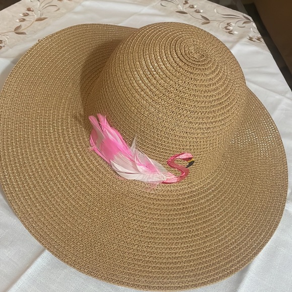 Summer Hat & Scarf Set, Flamingo Themed, Color: light green/hot pink - Picture 10 of 15